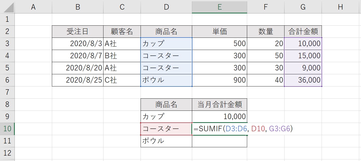 SUMIF関数02