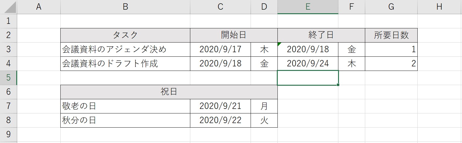 Wbsのエクセルテンプレートの作り方 スケジュール管理に強くなる関数5選 大阪 梅田 天王寺 Noa